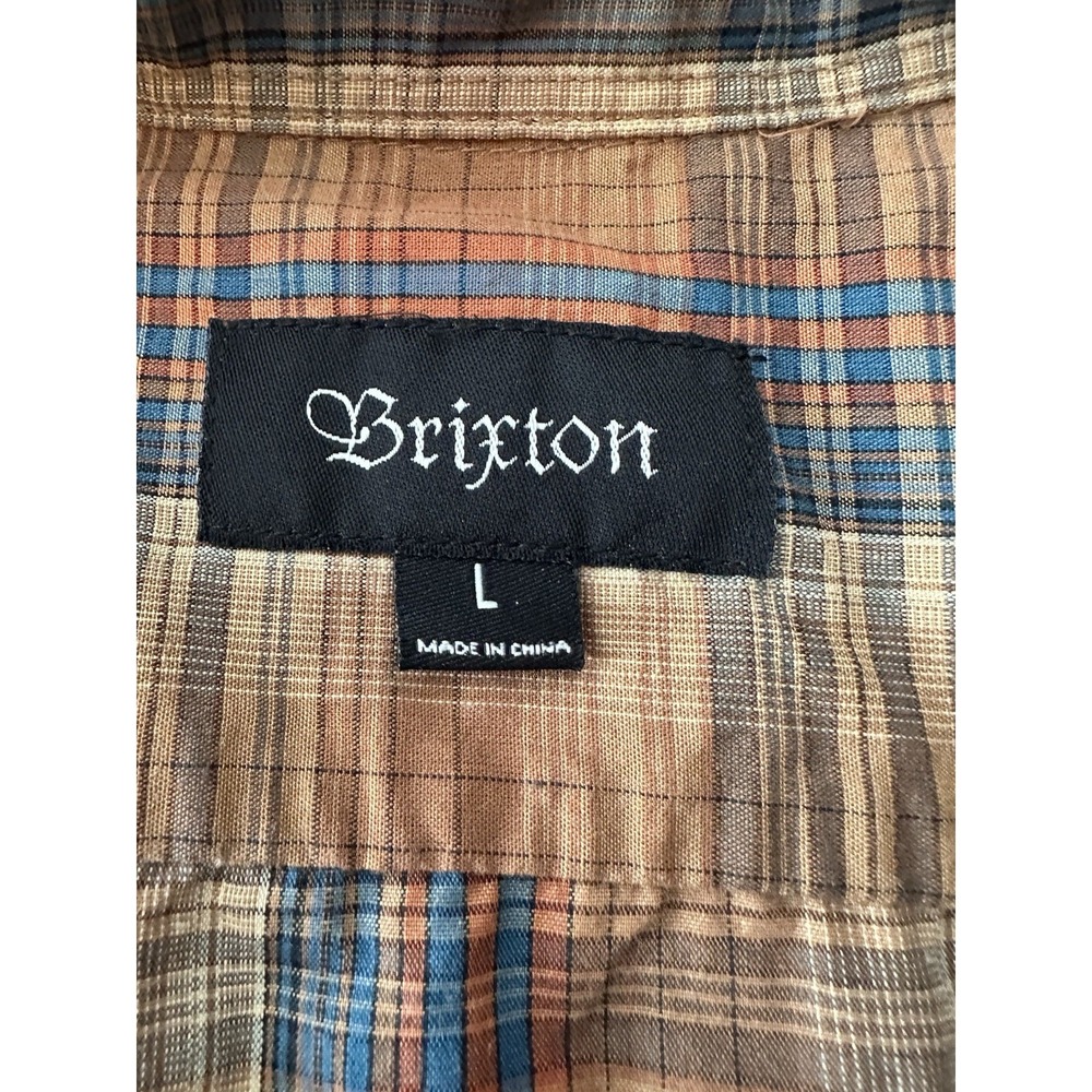 Brixton Shirt Mens Large Plaid Long Sleeve Button Front Classic - Picture 3 of 9